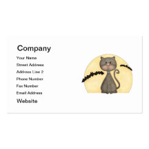 Kitty noir avec des battes modèle de carte de visite