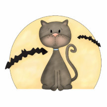 Kitty noir avec des battes photo en relief