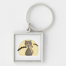 Kitty noir avec des battes porte-clef