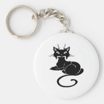Kitty noir mignon porte-clé