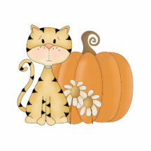 Kitty orange avec le citrouille photo en découpe