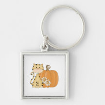Kitty orange avec le citrouille porte-clés