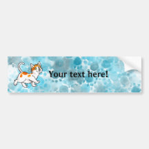 Kitty orange et blanc autocollant pour voiture