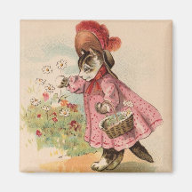 Kitty vintage magnets pour réfrigérateur