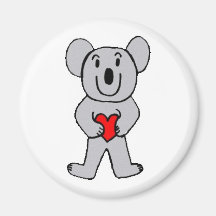 Koala dans l'aimant rond d'amour