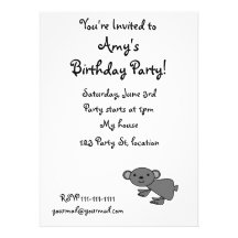 Koala gris mignon invitations personnalisées