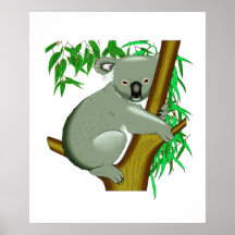 Koala - marsupial vivant d'arbre australien affiche