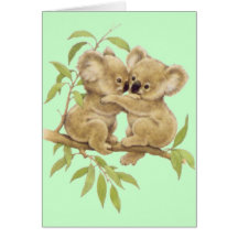 Koala mignons cartes de vœux