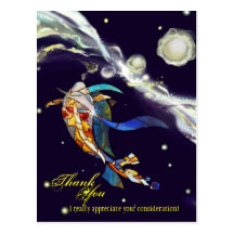 Koi en carte postale de Merci de conception d'imag