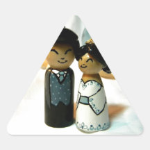 Kokeshi épousant II Sticker En Triangle