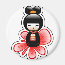 kokeshi-mickey-sfondo-t aimant pour réfrigérateur