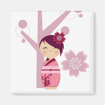 Kokeshi Sakura et aimant de cerisier
