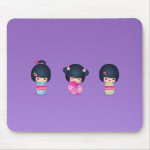 kokeshi trois Mousepad Tapis De Souris