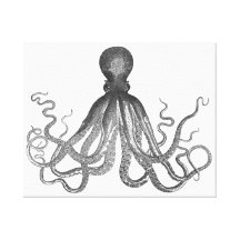 Kraken - poulpe géant noir/Cthulu Toile Tendue Sur Châssis