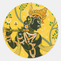 Krishna Autocollants Ronds