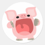 "KROUIK-KROUIK ! ! !" Autocollant mignon de porc d autocollants