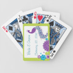KRW Peacock Floral Wedding Favor Playing Cards