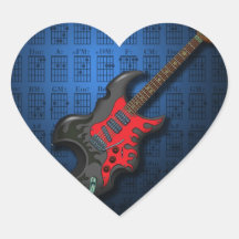 KuuMa Guitar 03 (B) ハート形シール・ステッカー