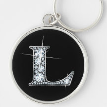 "L" diamant Bling Keychain Porte-clé