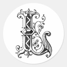 L lettre décorative autocollants ronds