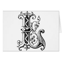 L lettre décorative cartes