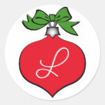 L monogramme (ornement d'arbre de Noël) Adhésifs Ronds
