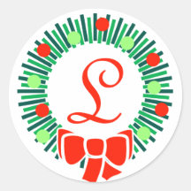 L monogramme (rétro guirlande de Noël) Adhésifs Ronds