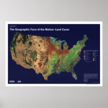 L$occupation des sols dans la carte 1992 des Etats Posters