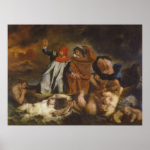 La barque de la copie de toile de Dante Posters