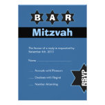 La barre bleue et noire moderne Mitzvah tient le p Invitations Personnalisables