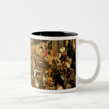 La bataille entre le carnaval et prêtée tasses à café