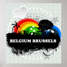 La Belgique fruitée mignonne Bruxelles Posters