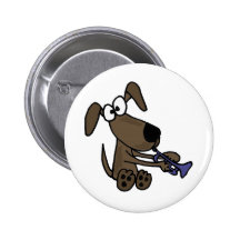 La BG chiot drôle jouant la bande dessinée de trom Badge Avec Épingle