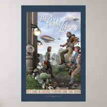 La bibliothèque publique - panneau droit (20x30") poster