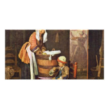 La blanchisseuse, par Chardin Jean-Baptiste Siméon Modèle Pour Photocarte