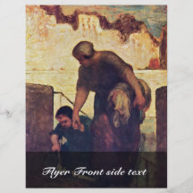 La blanchisseuse par Daumier Honoré Prospectus En Couleur