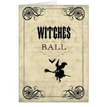 La boule Halloween de sorcières Carte De Vœux