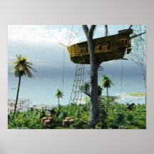 La cabane dans un arbre de pirate affiches