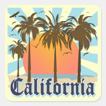 La Californie échoue le coucher du soleil Autocollants