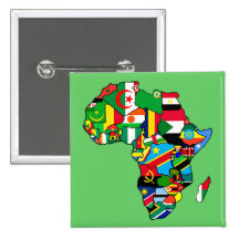 La carte africaine de l'Afrique marque le drapeau  Pin's