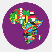 La carte africaine des drapeaux de l'Afrique dans  Autocollants