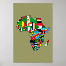 La carte africaine des drapeaux de l'Afrique dans  Affiches