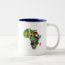 La carte africaine des drapeaux de l'Afrique dans  Tasse À Café