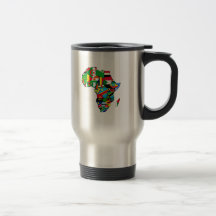 La carte africaine des drapeaux de l'Afrique dans  Tasse À Café