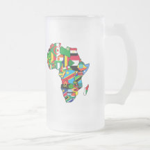 La carte africaine des drapeaux de l'Afrique dans  Mug À Café