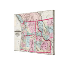 La carte de Bancroft de l'Orégon, Washington, Idah Toile Tendue