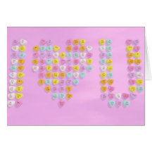La carte de Valentine de coeurs de sucrerie avec l
