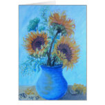 La carte de voeux gaie de tournesols