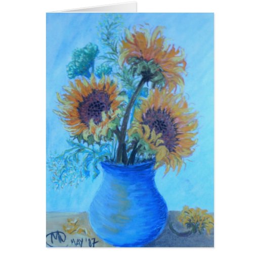 La carte de voeux gaie de tournesols