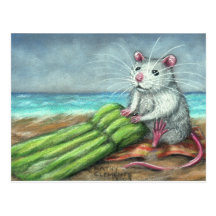 La carte postale de plage de rat de radeau